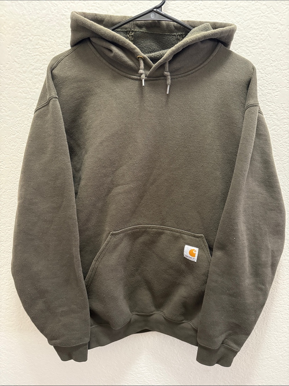 Carhartt Olive Hooded Pullover Sweatshirt - Men's Work Hoodie
